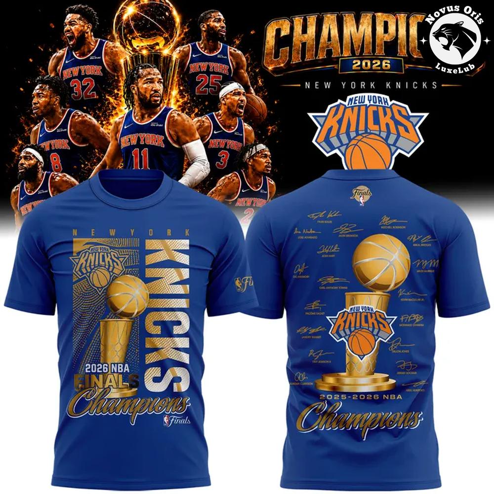Autographed New York Knicks 2026 Champions Signature Graphic Tee