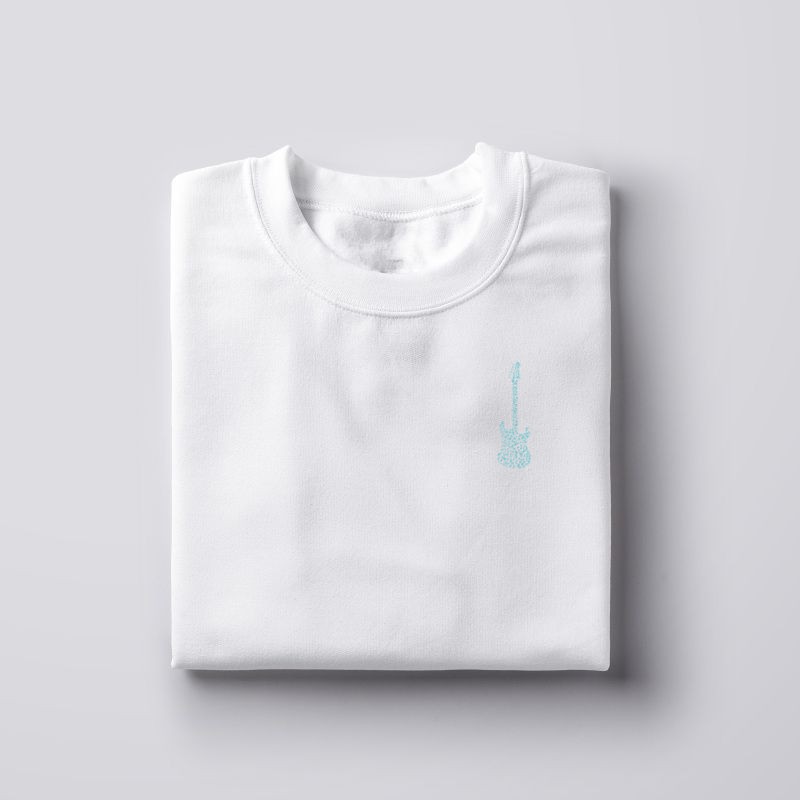 Awesome Flying Birds Guitar Blue T-Shirt