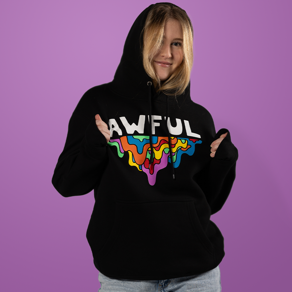 Awful DripDrop Graphic Streetwear Hoodie - Premium Fleece
