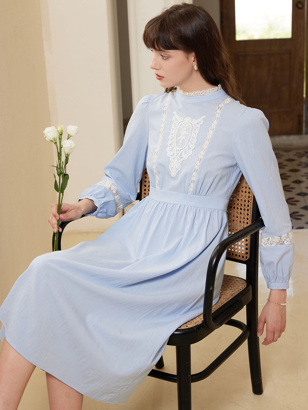 Azure Flippant Cotton Shirt Dress by Good Stylists