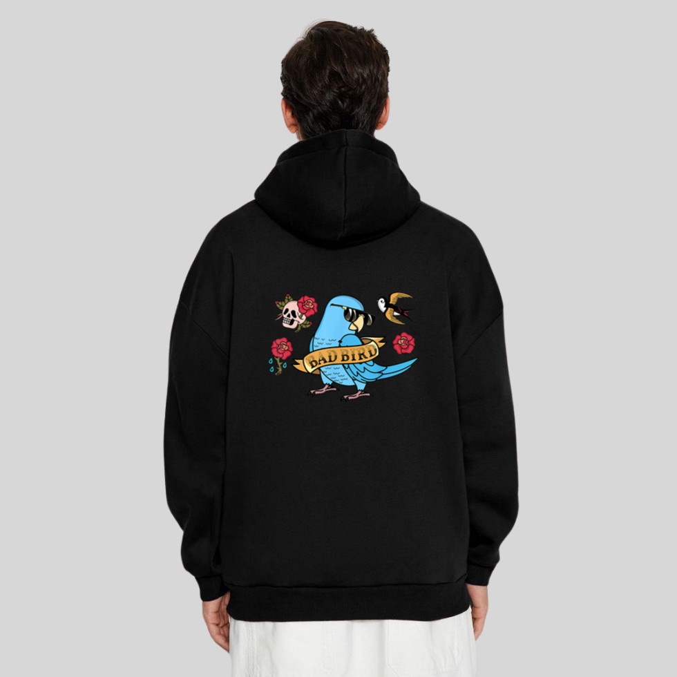 Bad Bird Parrot I Blue Parrotlet Hoodie - Image 4