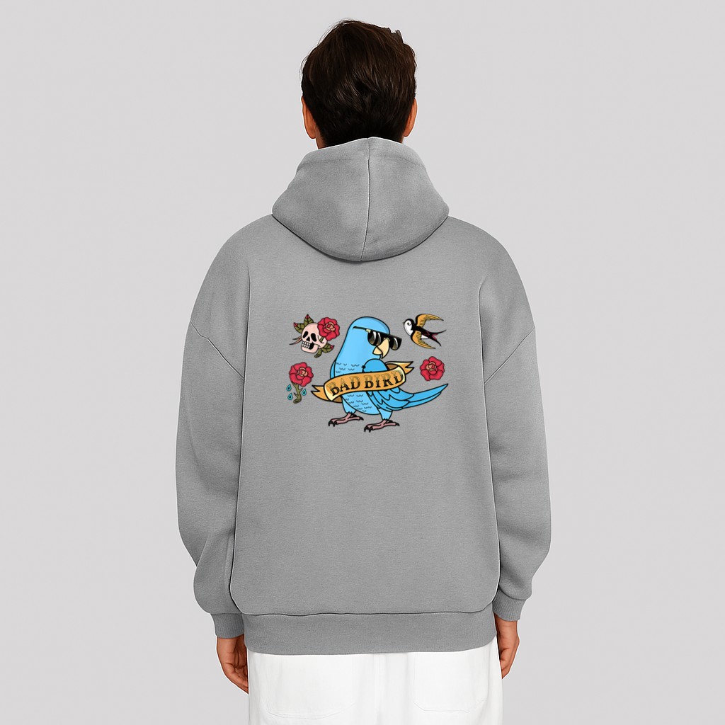 Bad Bird Parrot I Blue Parrotlet Hoodie - Image 6
