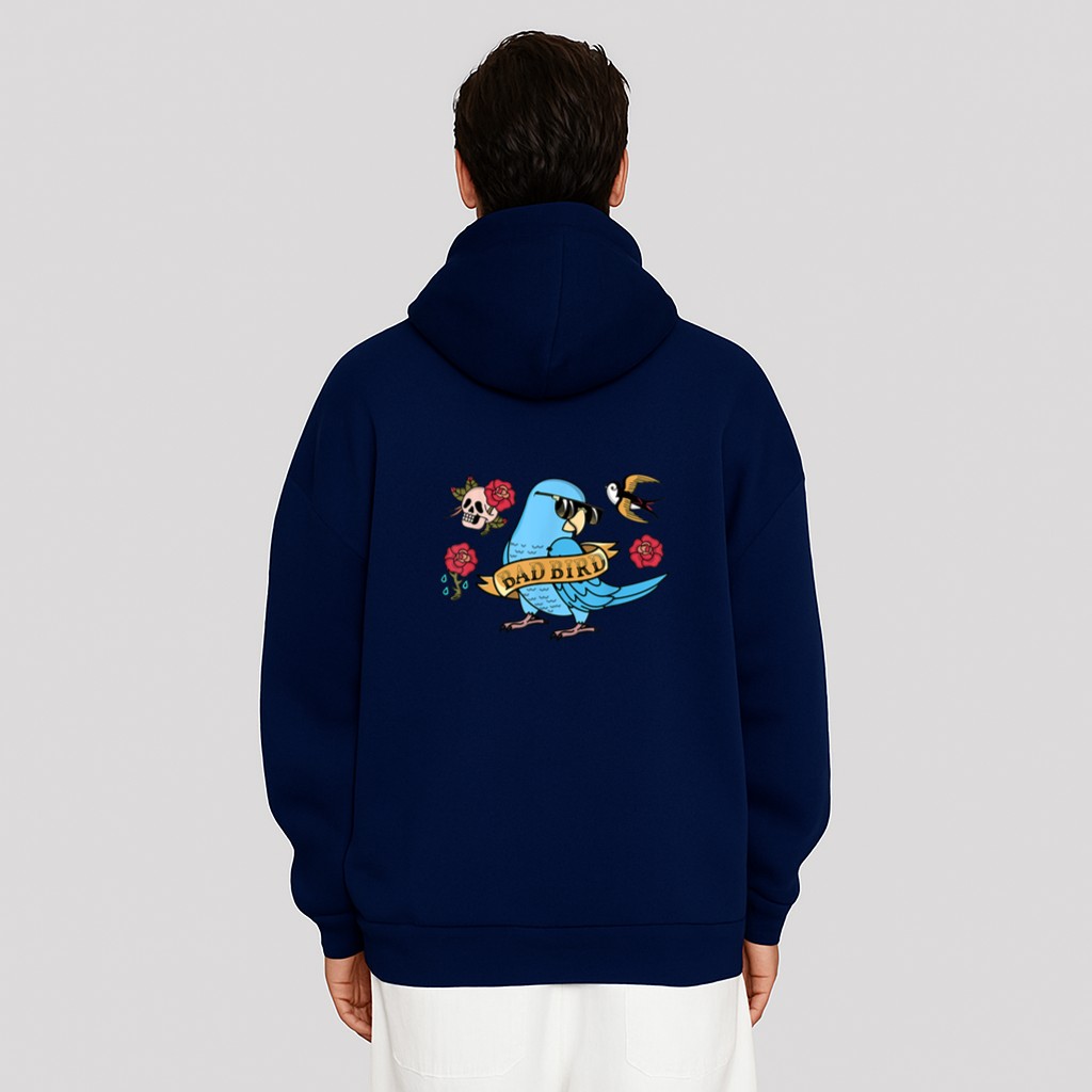 Bad Bird Parrot I Blue Parrotlet Hoodie - Image 8