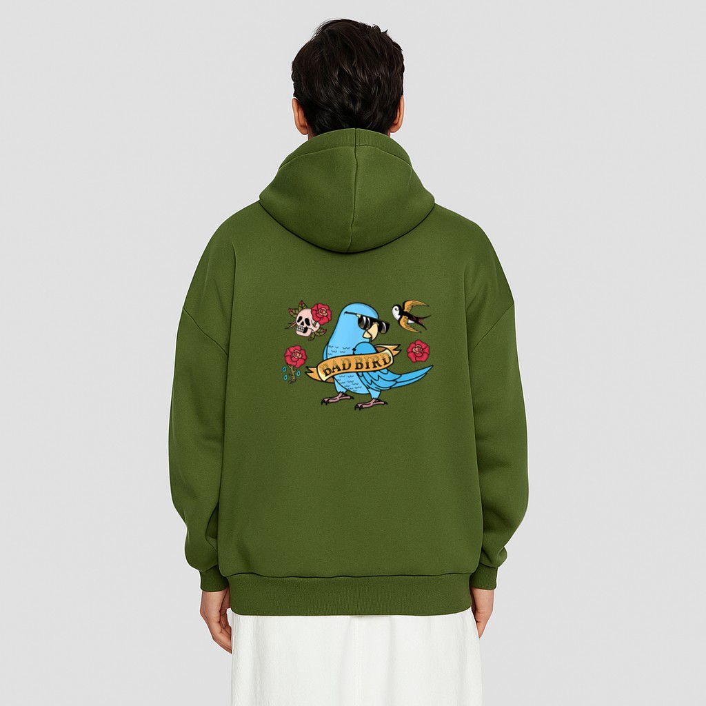 Bad Bird Parrot I Blue Parrotlet Hoodie - Image 10