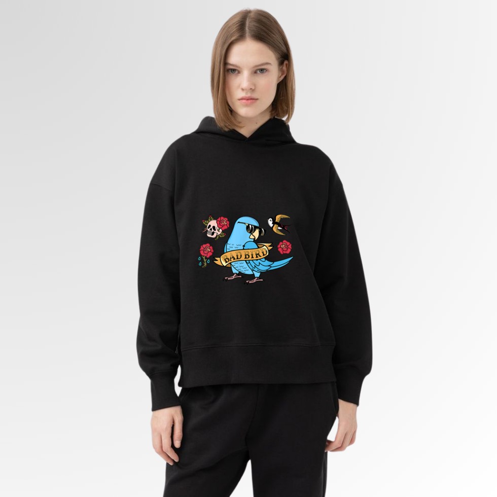 Bad Bird Parrot I Blue Parrotlet Hoodie - Image 5