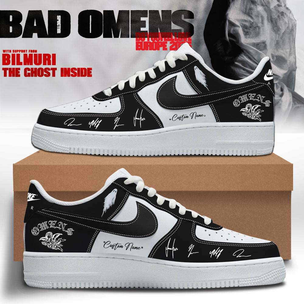 Bad Omens Black Graphic Fan Air Force 1 Sneakers