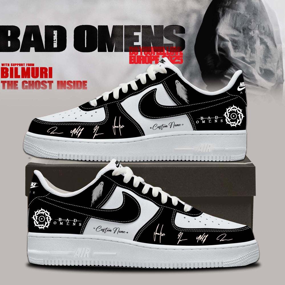 Bad Omens Black Limited Edition Tour Air Force 1 Sneakers