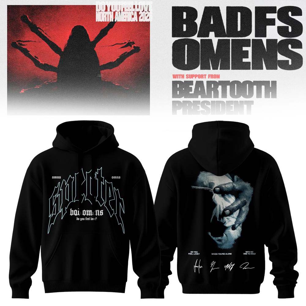 Bad Omens Do You Feel Love Tour 2026 Black Blue Graphic Hoodie - Best Gift for Fans