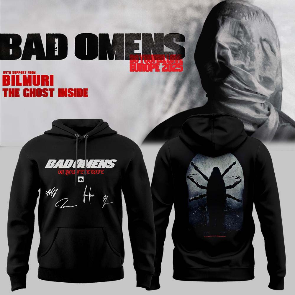 Bad Omens Do You Feel Love Tour 2026 Black Phantom Hoodie - Unique Concert Merch Gift Idea