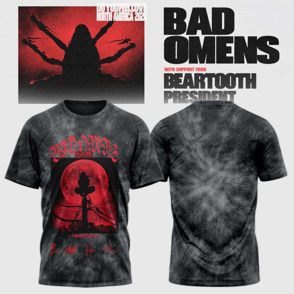 Bad Omens Do You Feel Love Tour 2026 Black Red Graphic T Shirt - Best Gift for Fans