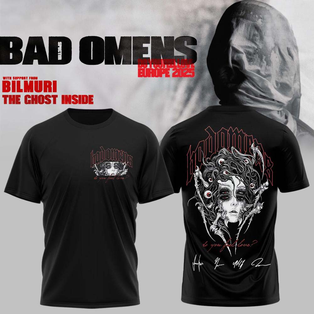 Bad Omens Do You Feel Love Tour 2026 Black Skull T Shirt - Best Gift for Fans
