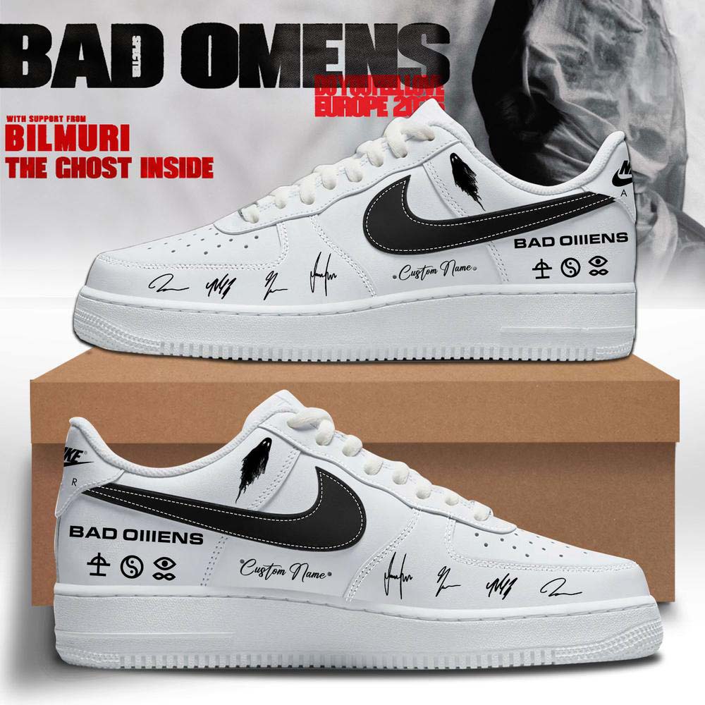 Bad Omens White Do You Feel Love Air Force 1 Sneakers