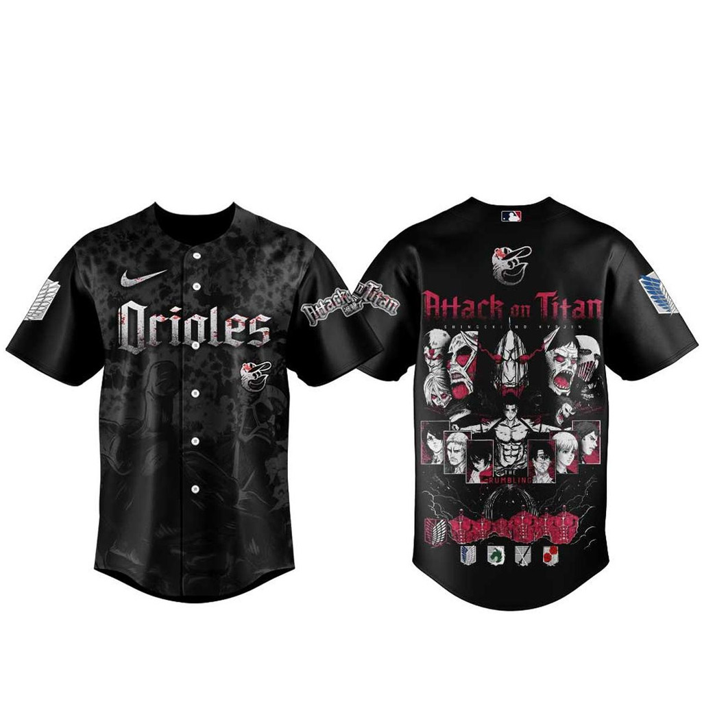 Baltimore Orioles Attack on Titan 2026 Baseball Jersey