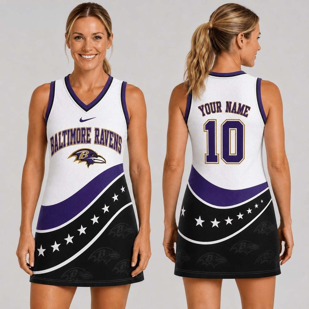 Baltimore Ravens Bold Team Pride Women's Jersey Dress Football Fan Collection 2 - Unicasport Baltimore Ravens Bold Team Pride Women's Jersey Dress Football Fan Collection