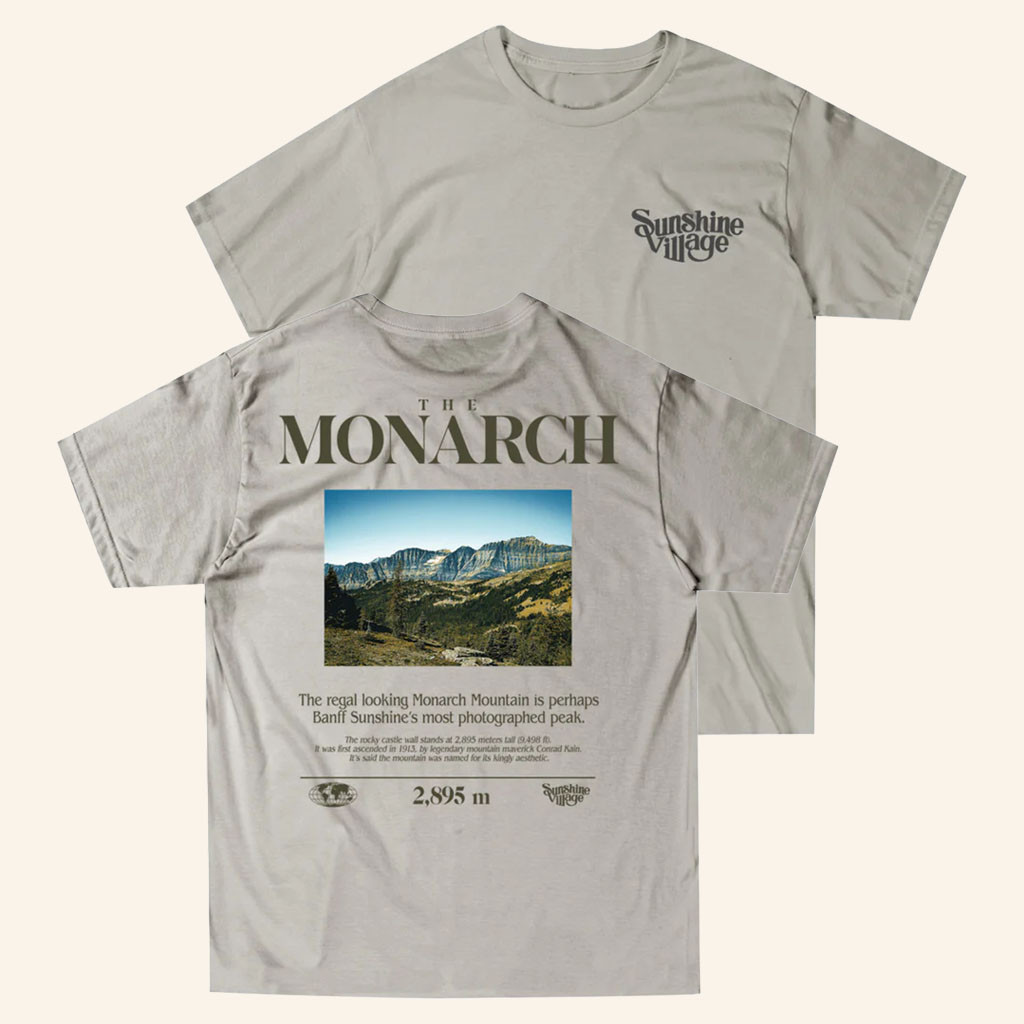 Banff Sunshine Village Merch 2026 Mountain Info Series Monarch MountainTShirtFamily Gifts