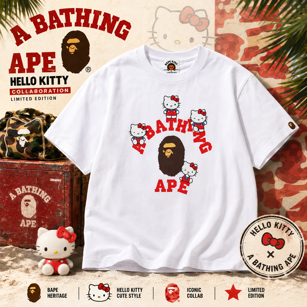 Bape x hello Kitty College Mini 2026 Merch Shirt