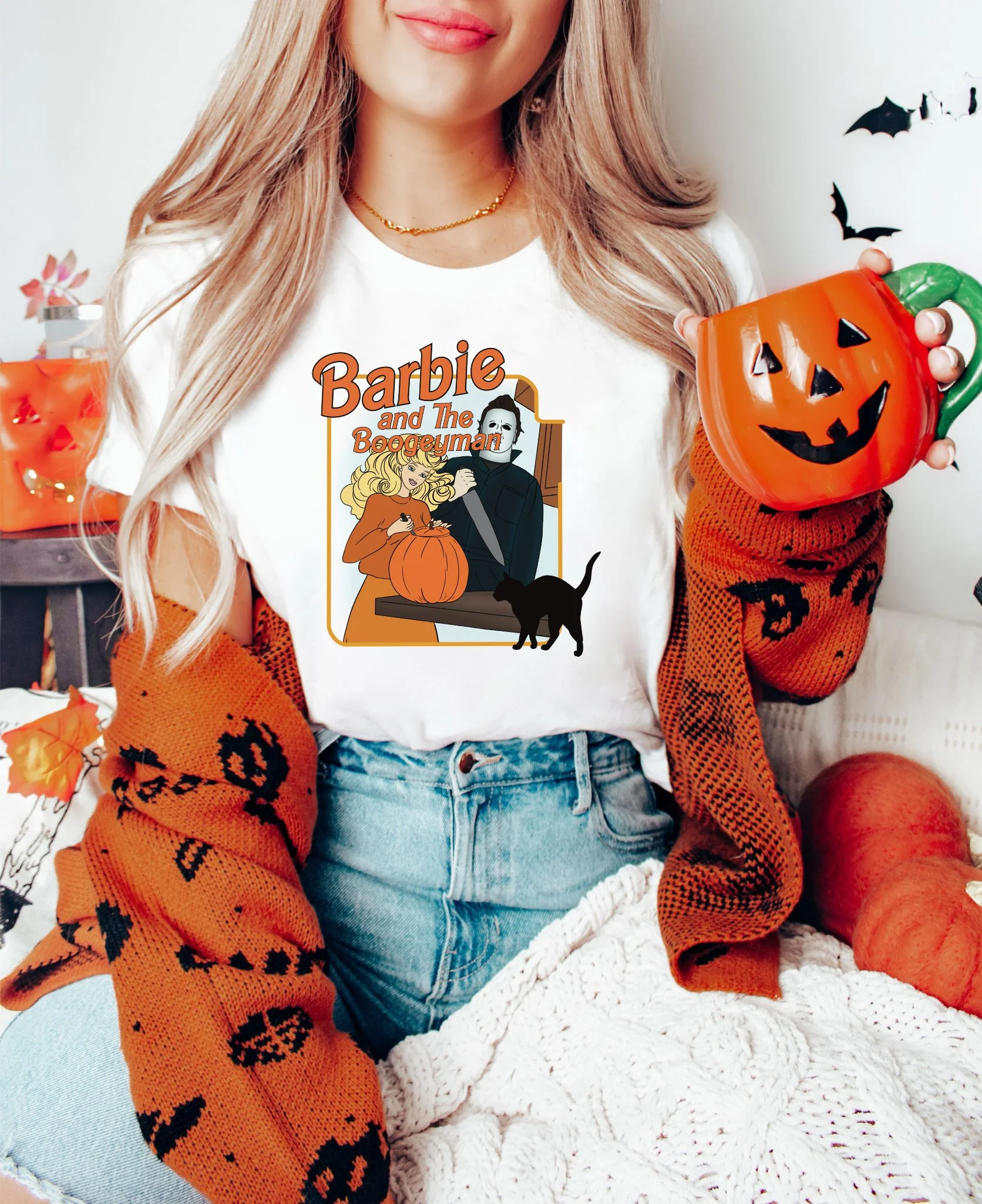 barbee and the boogie man clear film matte screen print transfer matching family outfit