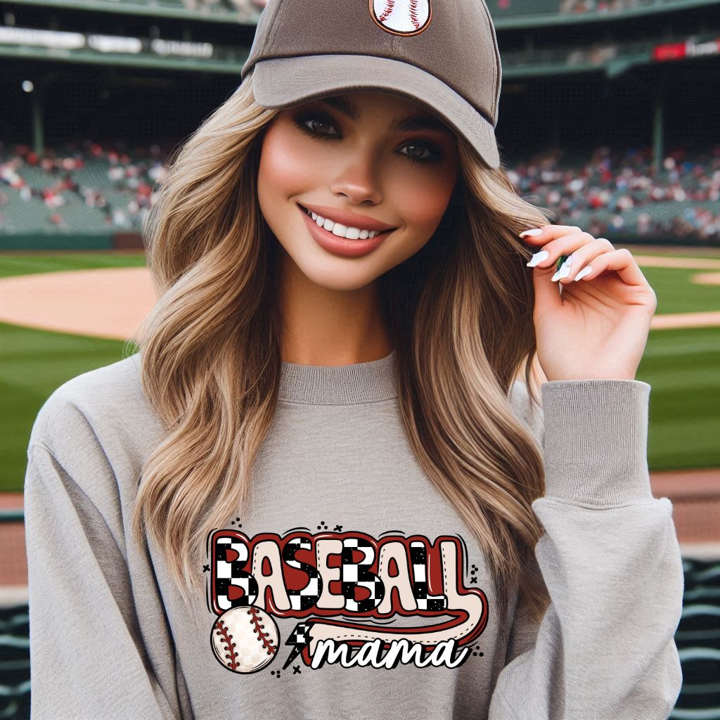 baseball mama red and black with ball gift for dad