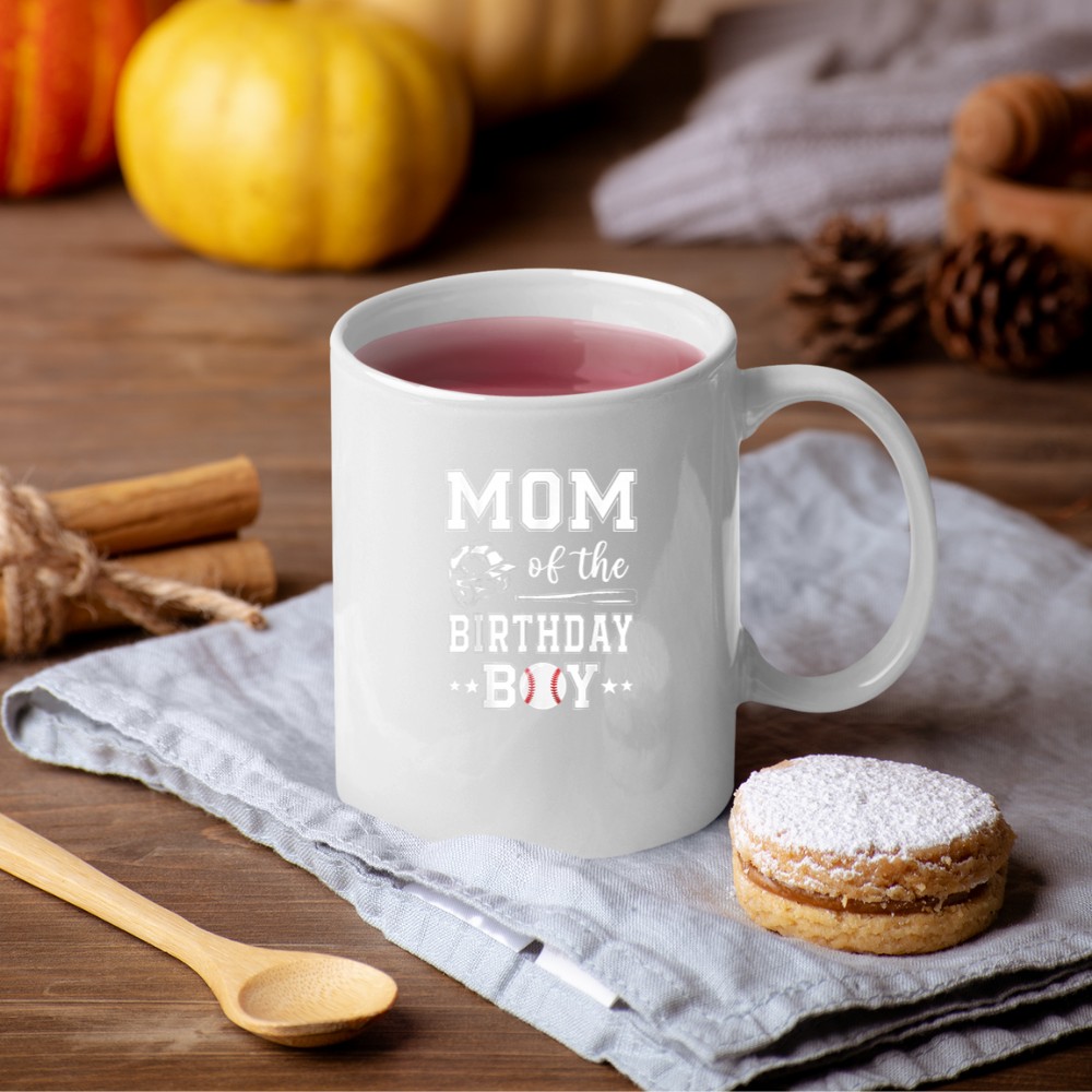 Baseball Mom of The Birthday Boy Baseball Baller Mama Mug - Image 4