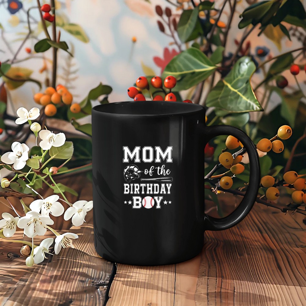 Baseball Mom of The Birthday Boy Baseball Baller Mama Mug
