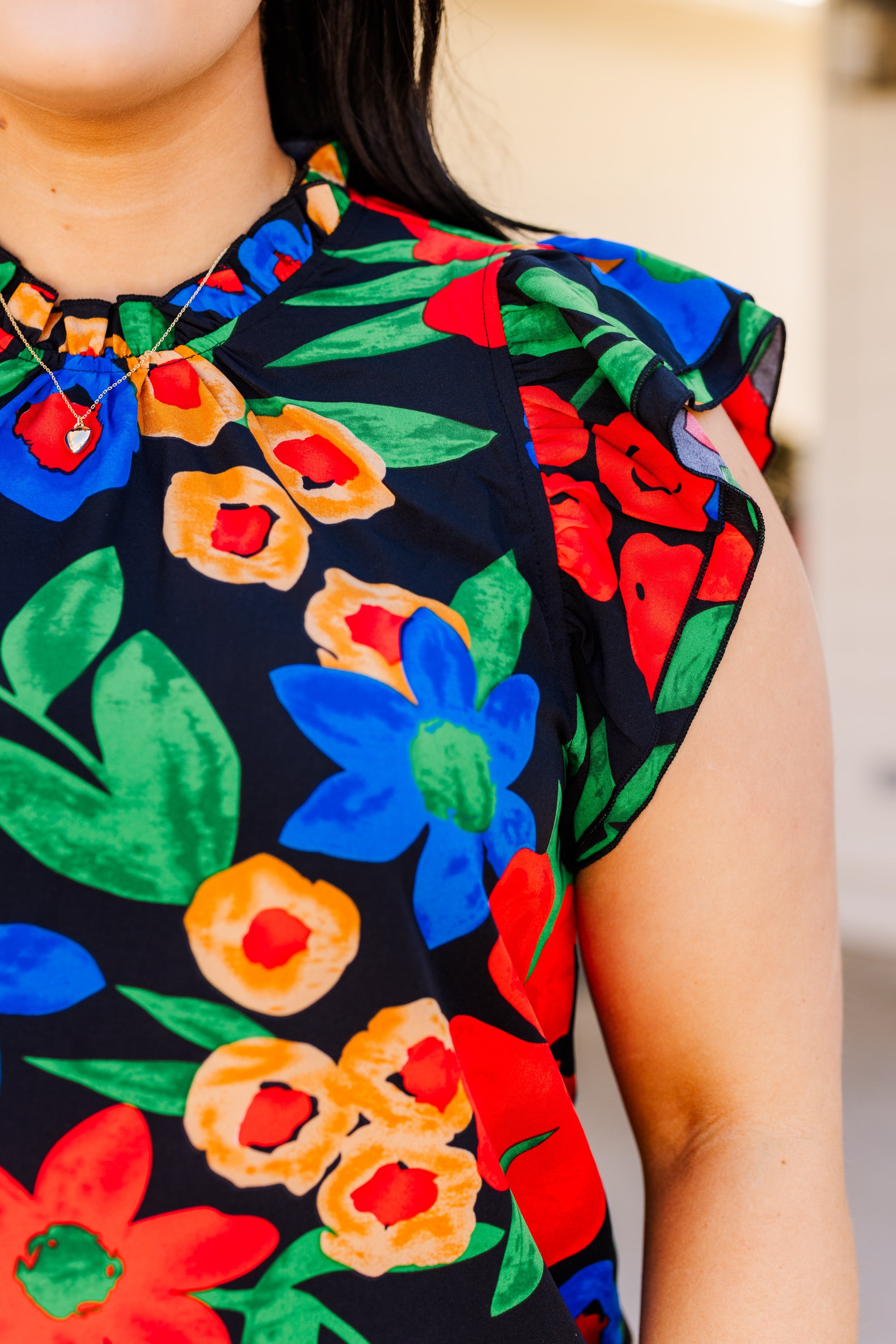 Be In A Flutter Top, Black 4 Be In A Flutter Top, Black - Image 4