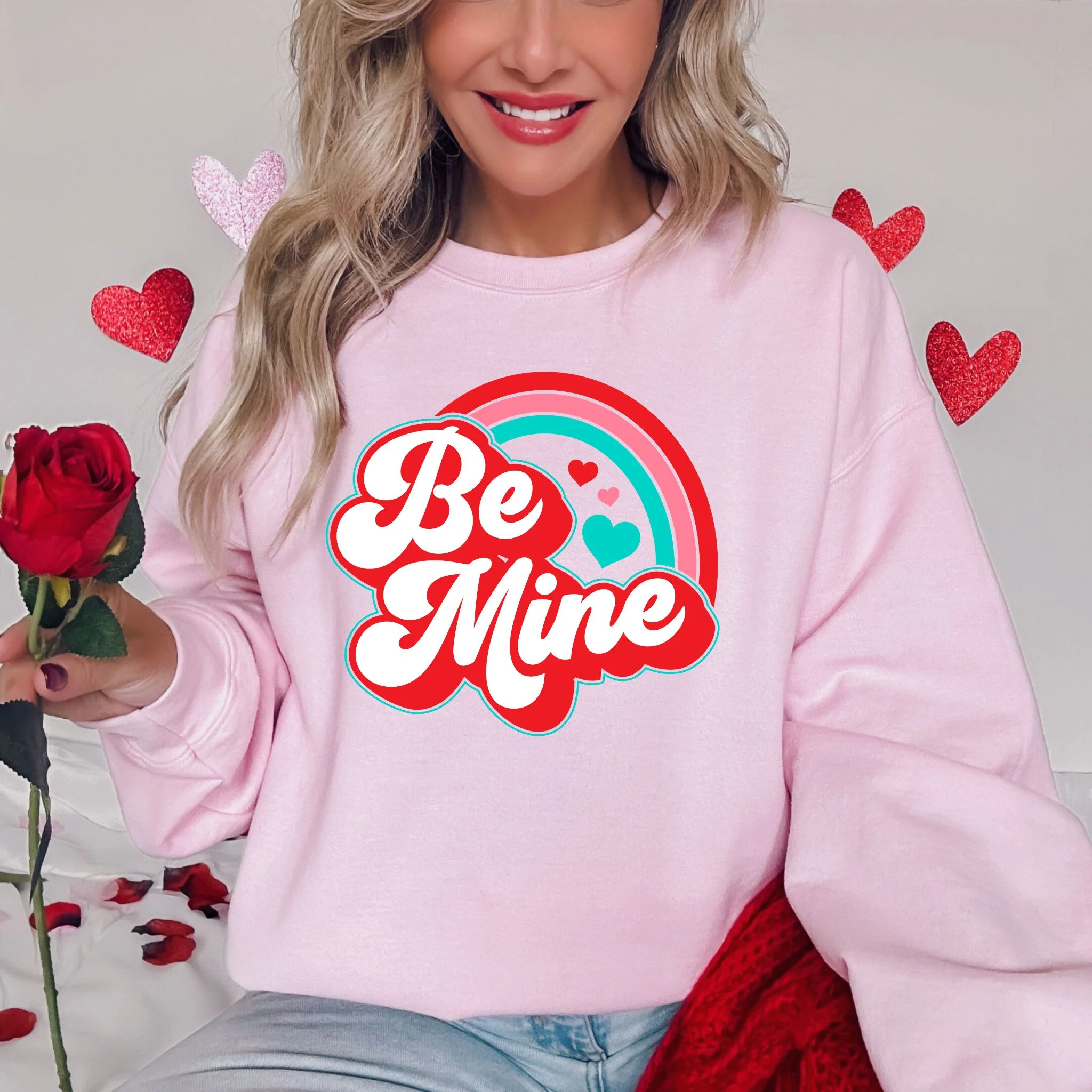 be mine glitter screen printed clear film transfer funny graphic print