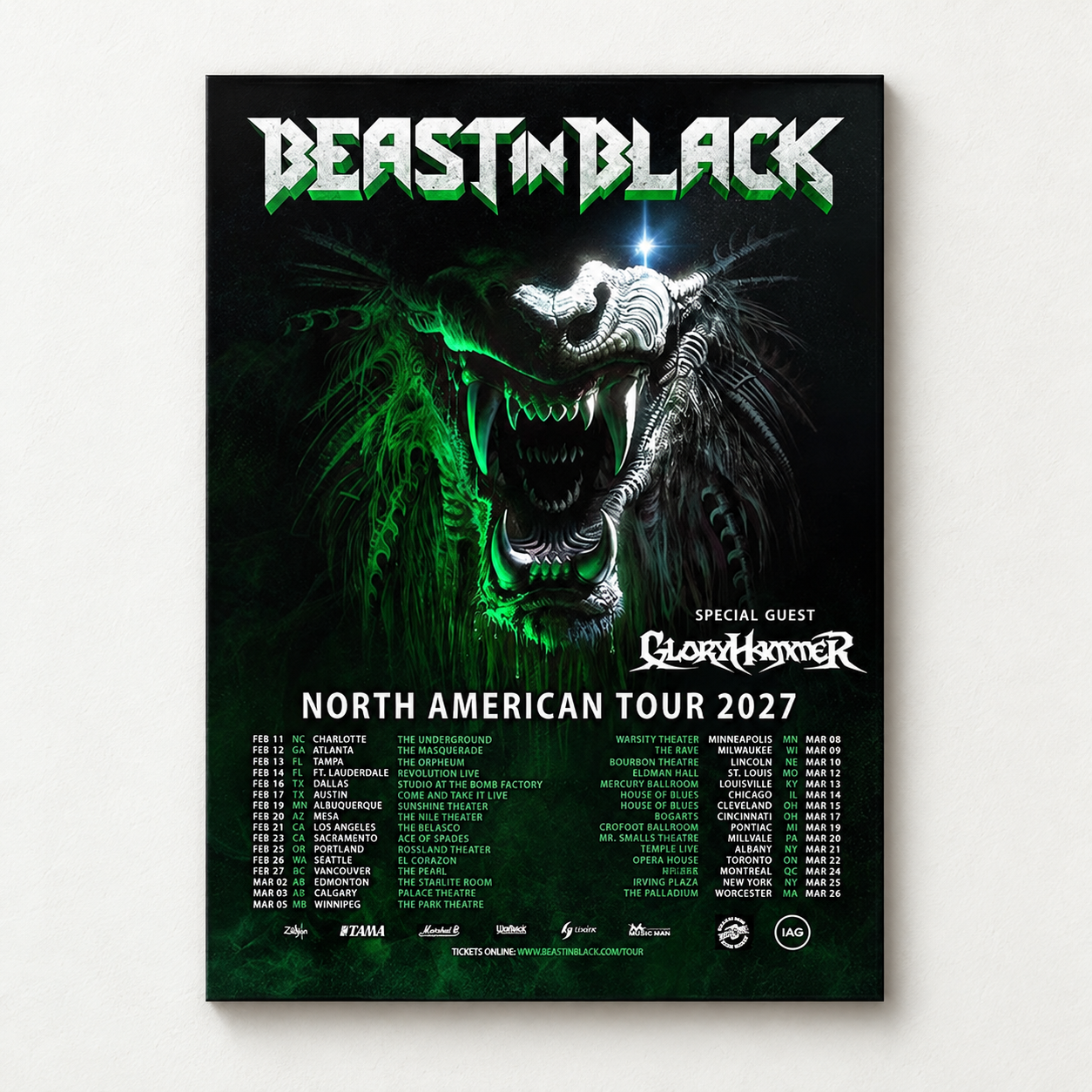 Beast In Black North American Tour 2027 Schedule Dates Home Decor Poster Canvas
