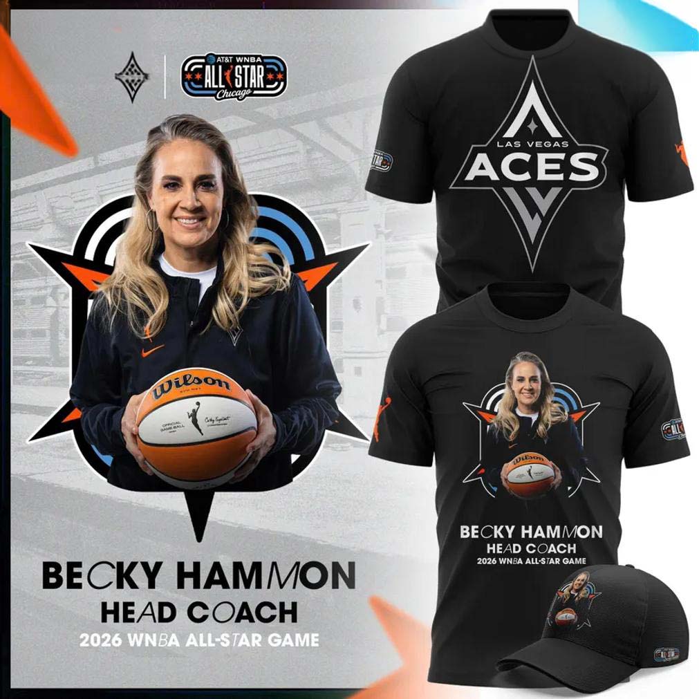 Becky Hammon Las Vegas Aces Black 2026 WNBA All Star Coach T Shirt