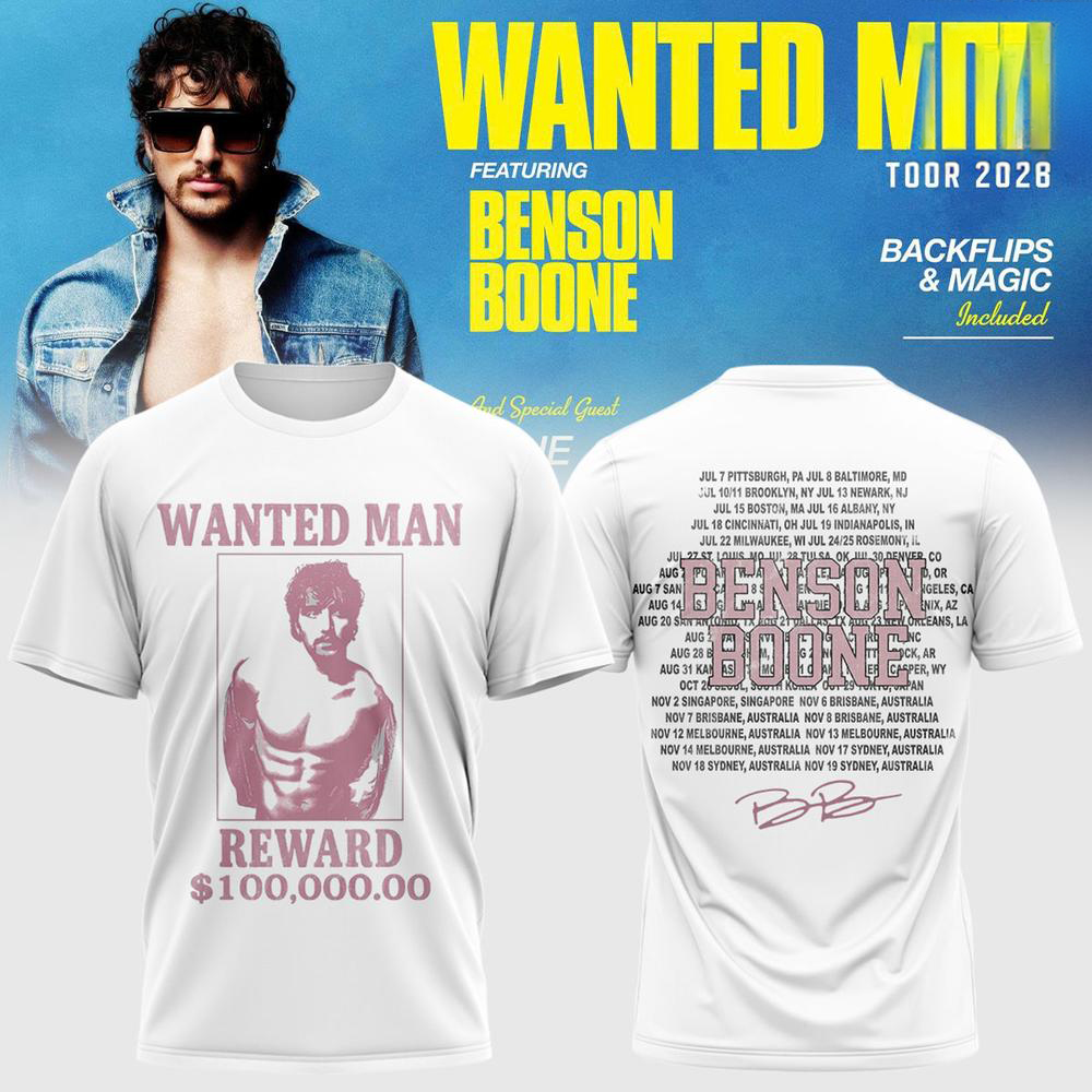 Benson Boone Black and Blue Concert T Shirt
