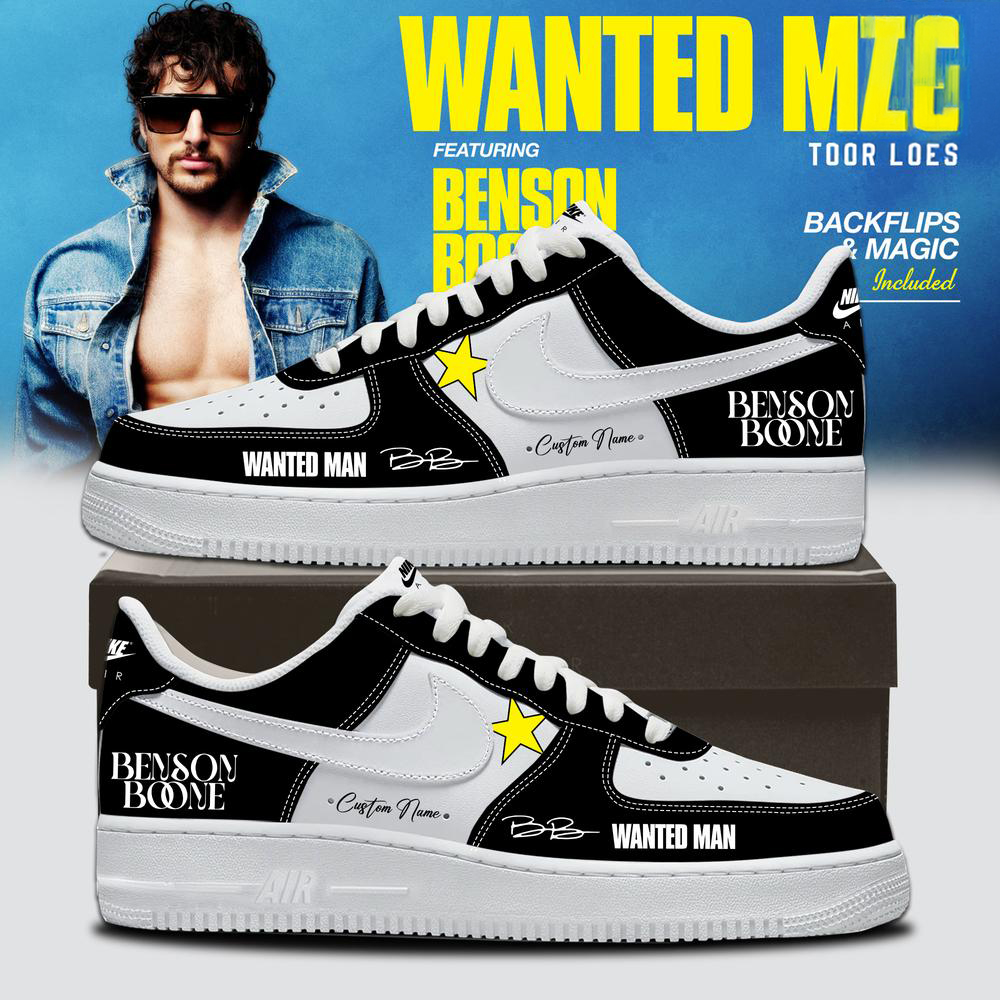 Benson Boone Black and Yellow Concert Style Sneakers