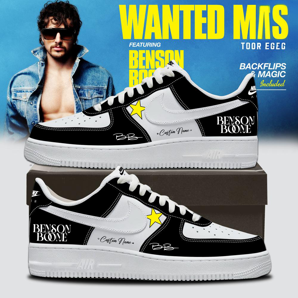 Benson Boone Black and Yellow Graphic Sneakers