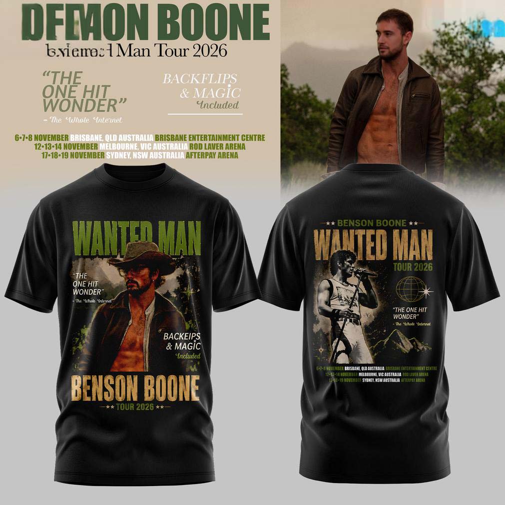 Benson Boone Black Concert Graphic T Shirt