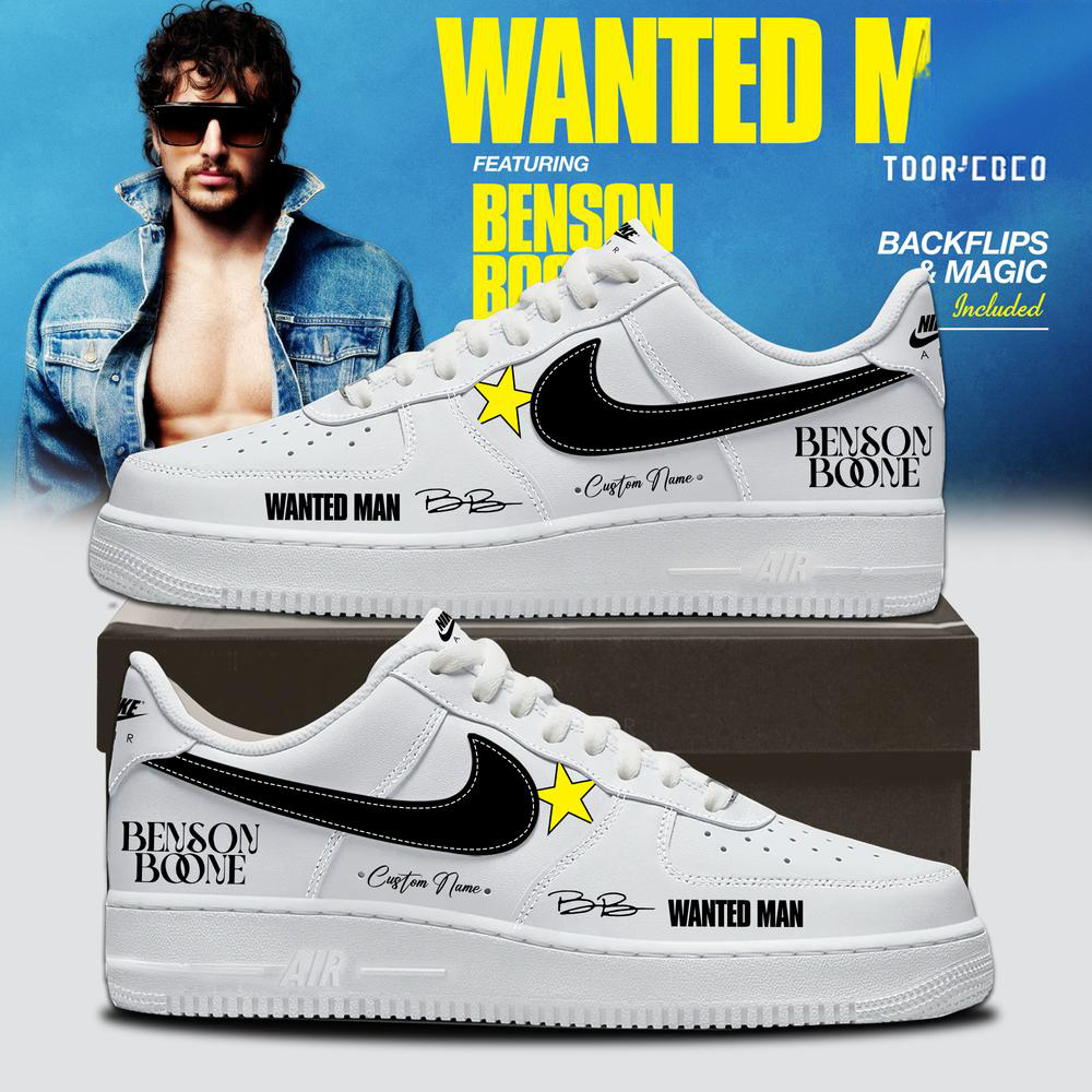Benson Boone Blue and White Wanted Man Music Sneakers