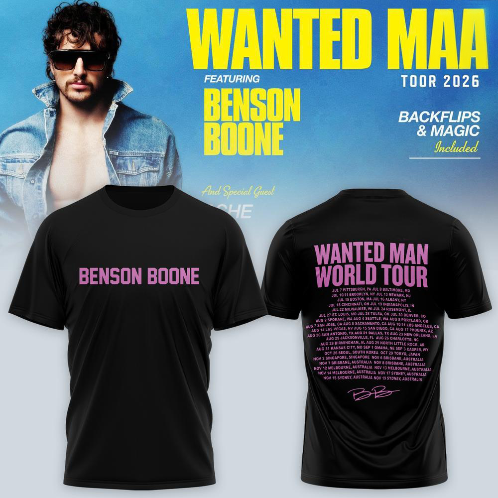 Benson Boone Gray Tour Music T Shirt