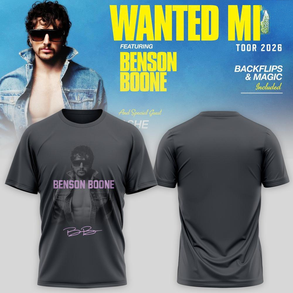 Benson Boone Light Blue Graphic Concert T Shirt