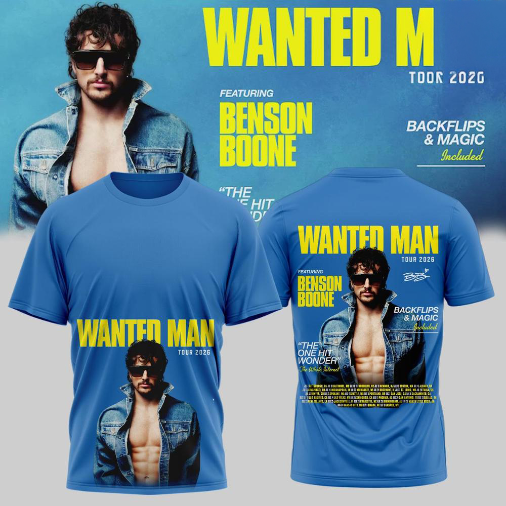 Benson Boone Wanted Man Tour 2026 TShirt