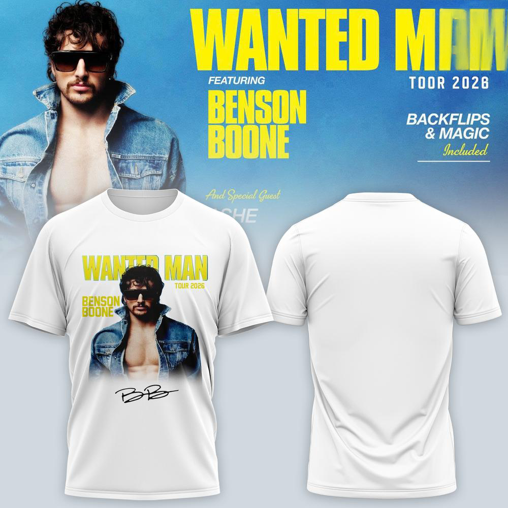 Benson Boone White 2026 Tour Graphic T Shirt