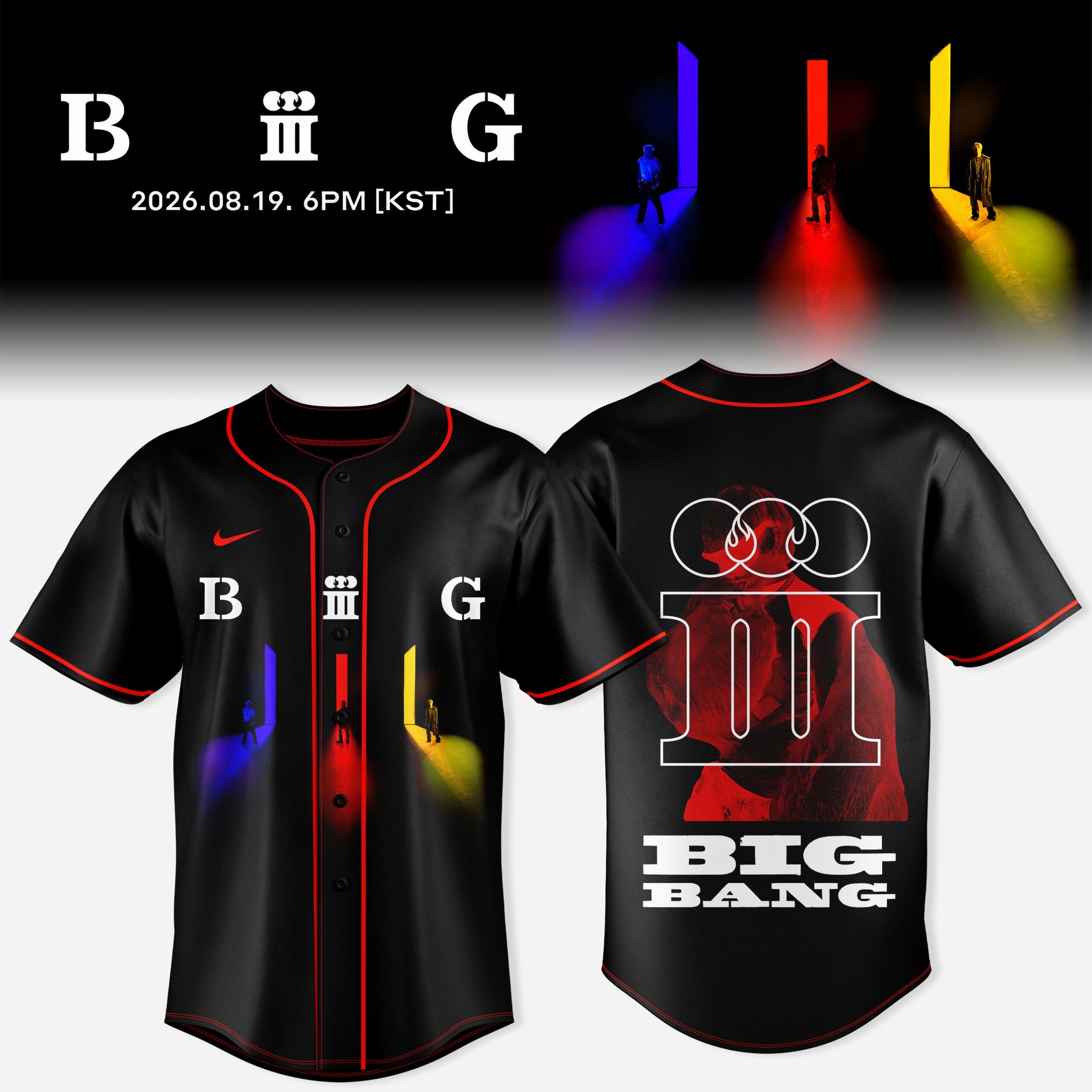 BIGBANG 2026 Red Emblem Black Baseball Jersey Gift for Fans 2 - Unicasport BIGBANG 2026 Red Emblem Black Baseball Jersey Gift for Fans