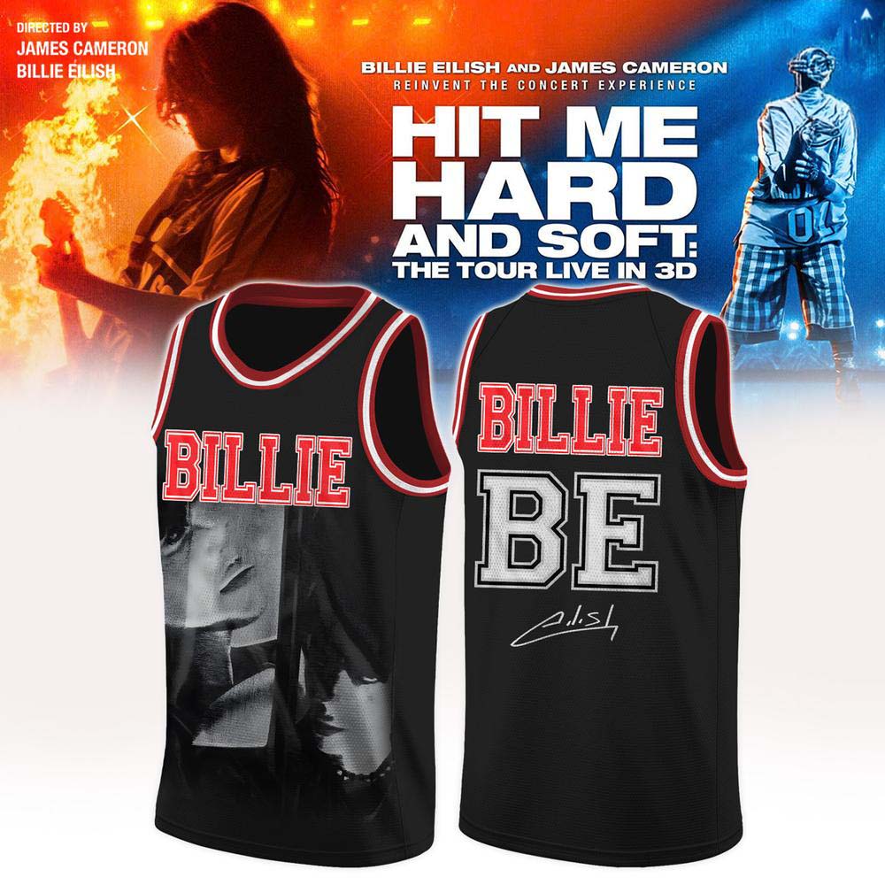 Billie Eilish Hit Me Hard and Soft Black Basketball Jersey