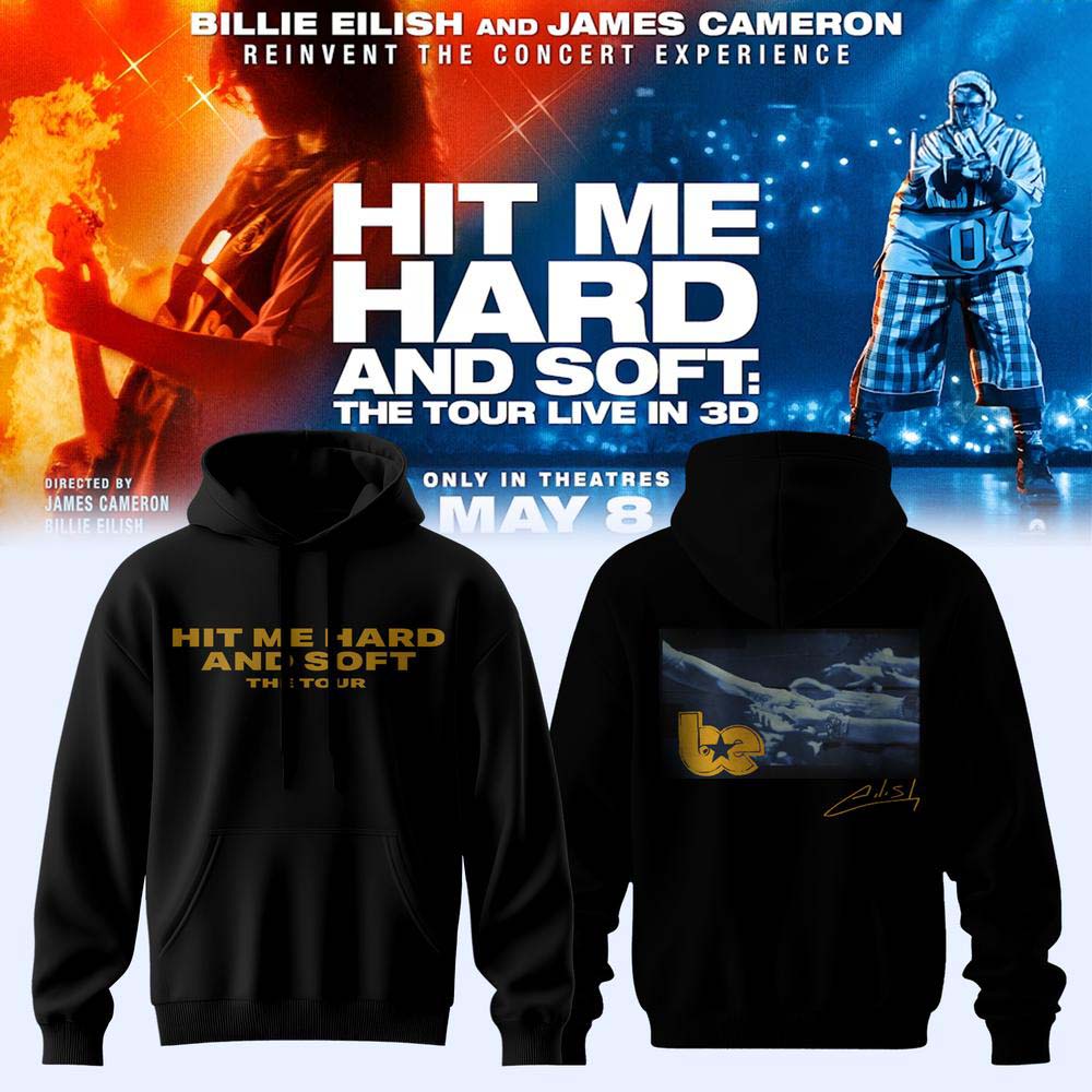 Billie Eilish Hit Me Hard and Soft Tour 2026 Black Logo Hoodie - Best Gift for Fans