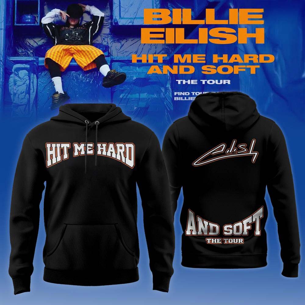 Billie Eilish Hit Me Hard and Soft Tour 2026 Black Signature Hoodie - Gift Idea for Fans