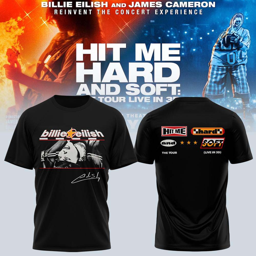 Billie Eilish Hit Me Hard and Soft Tour 2026 Black Tour Graphic T Shirt - Best Gift for Fans
