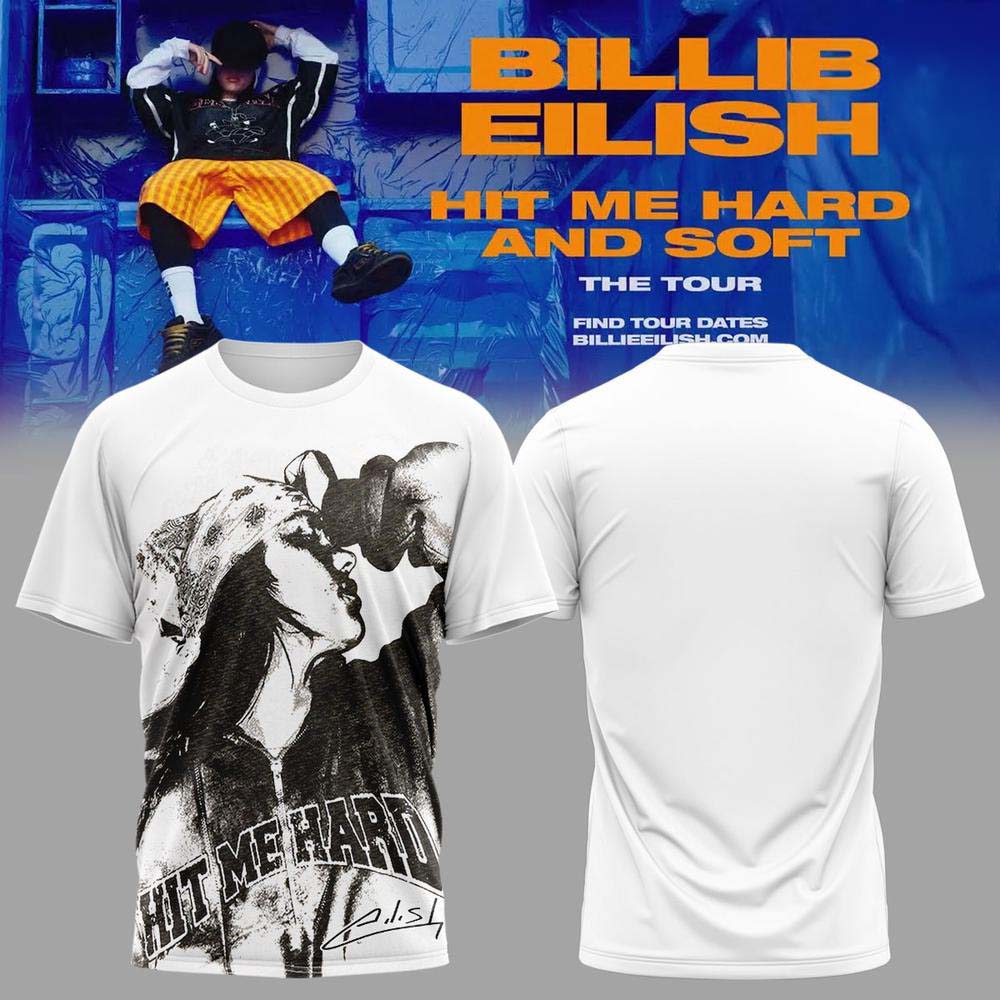 Billie Eilish Hit Me Hard and Soft Tour 2026 White Photo Print T Shirt - Best Gift for Fans