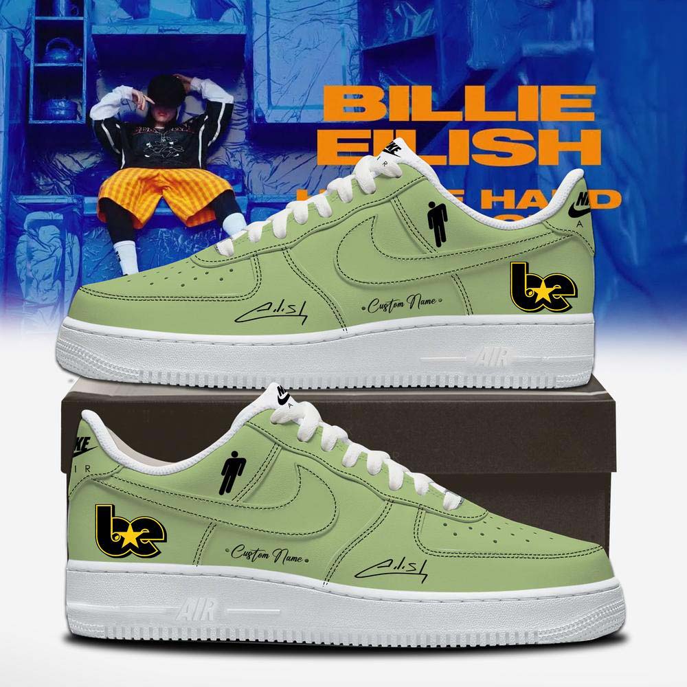 Billie Eilish Hit Me Hard and Soft Tour Sage Green Custom Sneakers - Best Gift for Fans