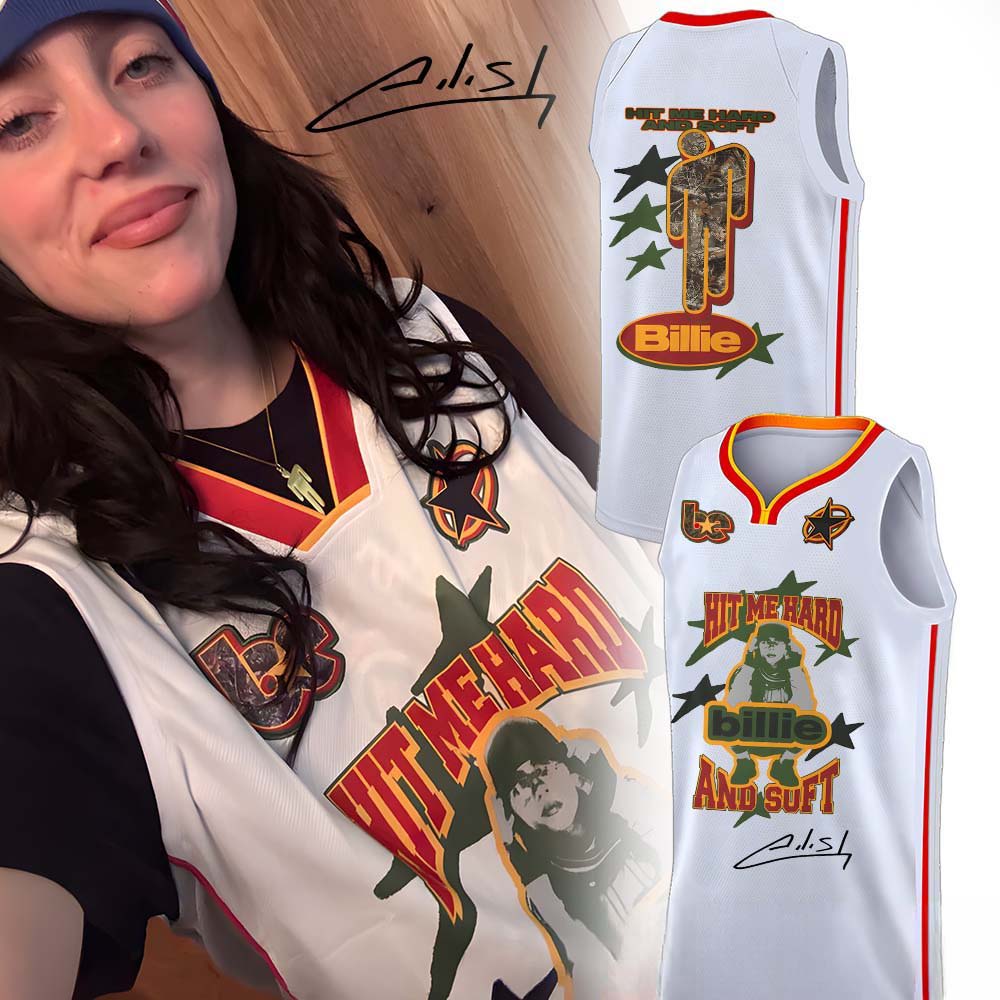 Billie Eilish Hit Me Hard And Soft Tour White Graphic Basketball Jersey 1 - Unicasport Billie Eilish Hit Me Hard And Soft Tour White Graphic Basketball Jersey
