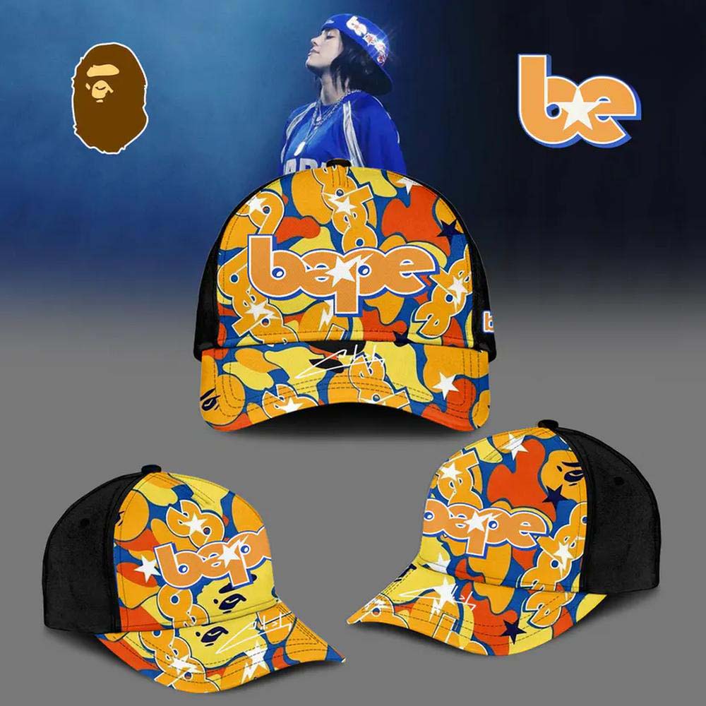 Billie Eilish x Bape 2026 Multicolor Camo Logo Unisex Baseball Cap Hat
