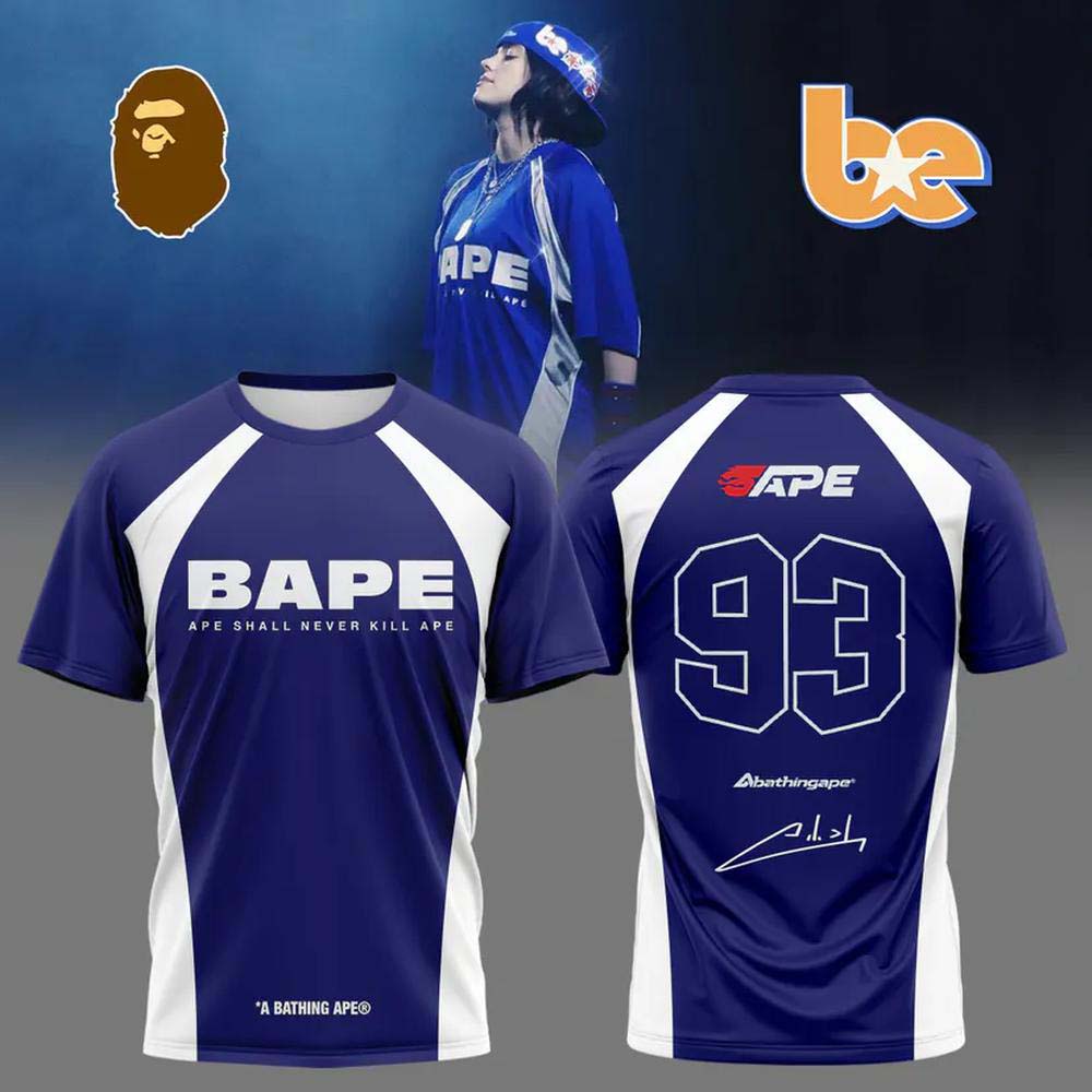 Billie Eilish x Bape 2026 Royal Blue BAPE 93 Sports Style Football Jersey