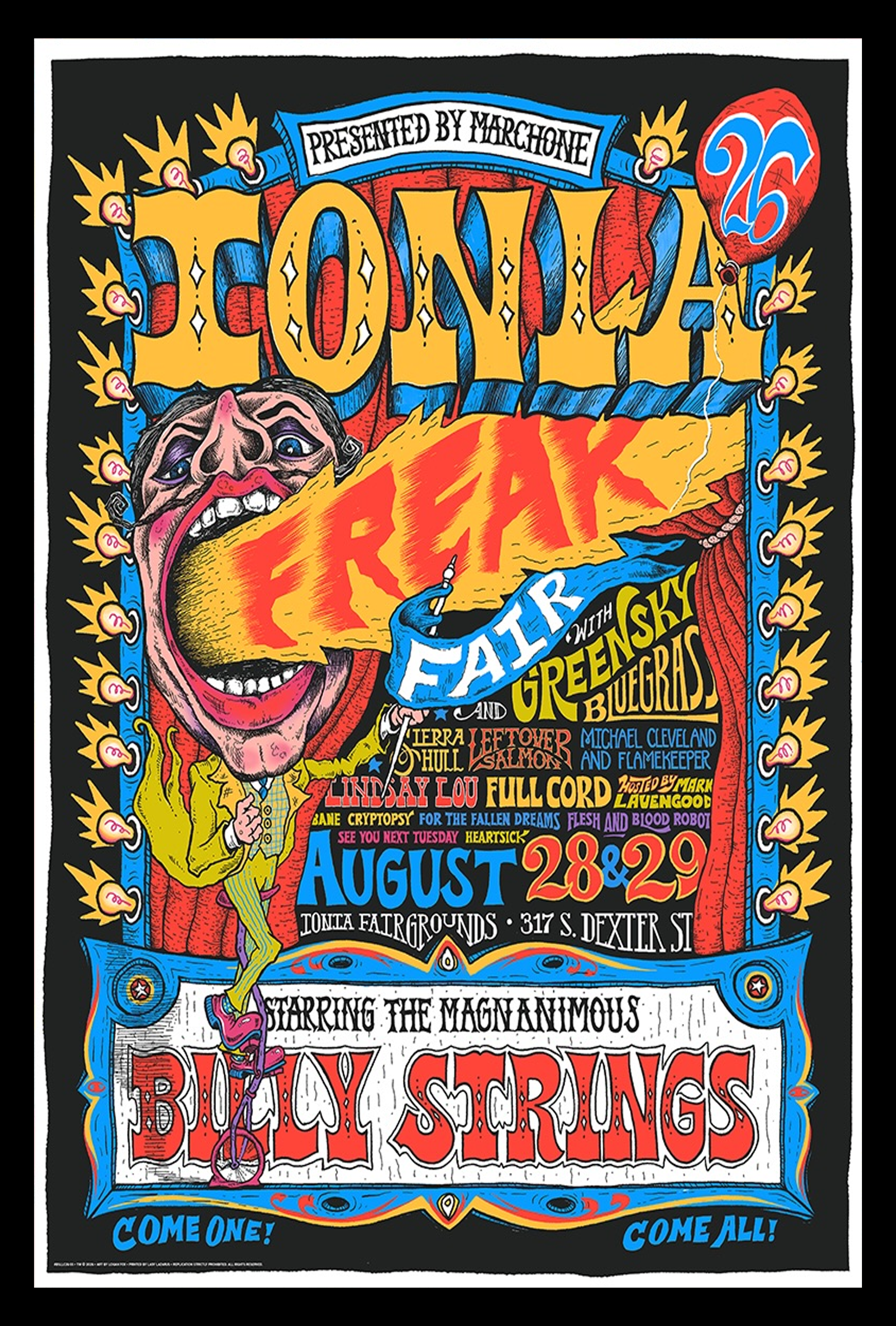 Billy Strings 2026 Ionia MI Concert Poster