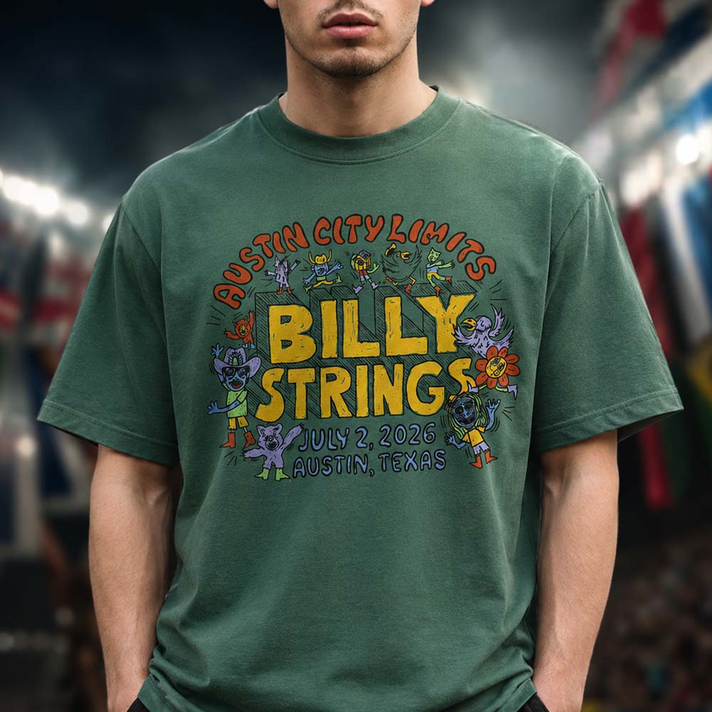 Billy Strings Austin Summer 2026 Merchandise Austin City Limits Characters Unisex T Shirt