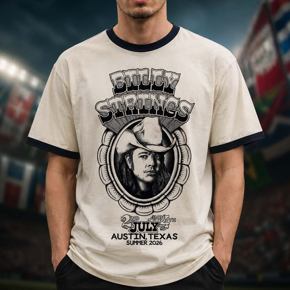 Billy Strings Austin Summer 2026 Merchandise Austin Portrait With Dates Unisex T Shirt